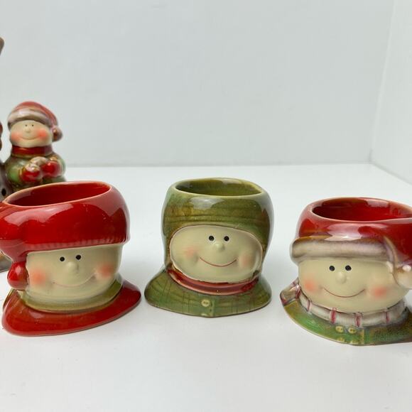 Yankee Candle Snowmen Kids Candle Holder by Ronnie Walter w/ 3 Matching Minis - Picture 5 of 15